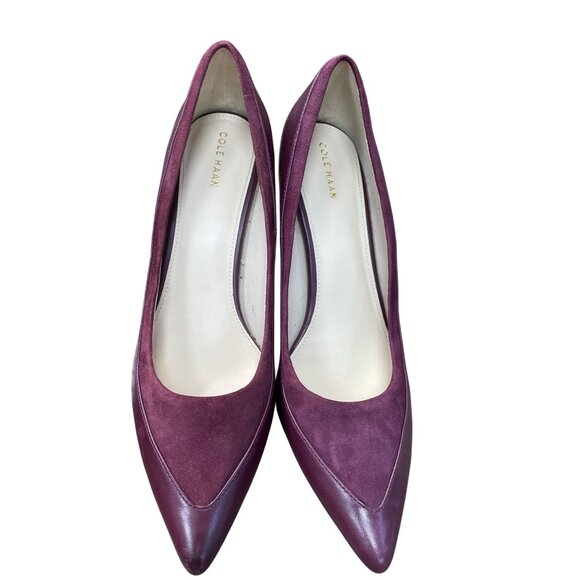 Cole Haan Womens Burgundy Leather Suede 4" Heels Size 9. 5B SKU 9102 - Picture 14 of 14